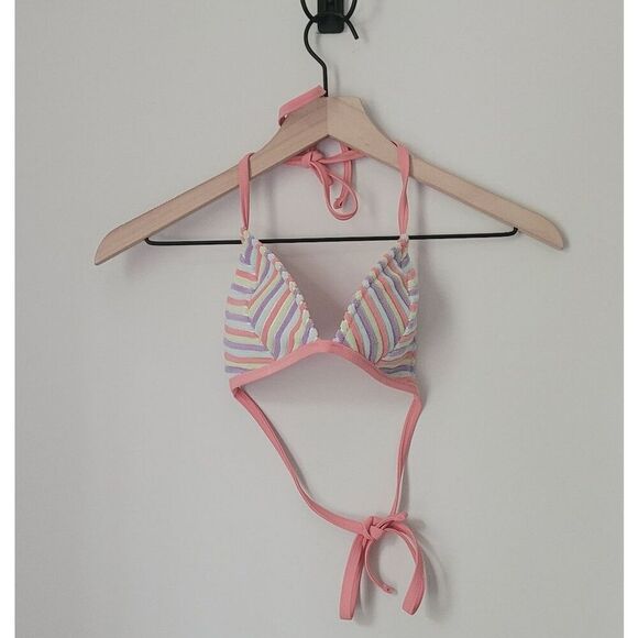 Aerie Multicolor Terry Triangle Cheeky Bikini Size Small & Medium - Picture 3 of 12